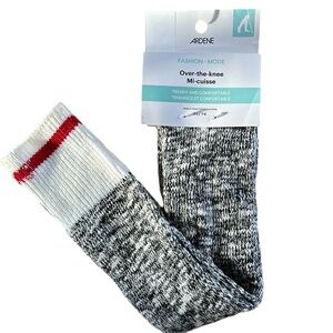 NWT⭐️ARDENE💫 Women’s White/Black Over-The-Knee Socks 🧦